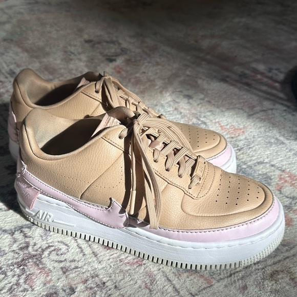 Nike Beige and Light Pink Air Force 1’s - Picture 3 of 6